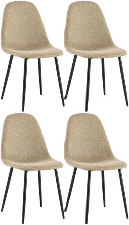 Clp Clp - Conjunto De 4 Sillas De Comedor Napier Gris Topo Tela