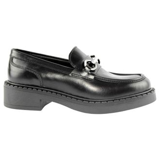 Marco Ferretti Loafers, female, Black, 6 UK, Black Leather Loafer Accessory