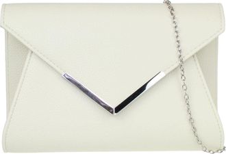 Girly HandBags Womens Metallic Frame Clutch Bag Medium Ivory