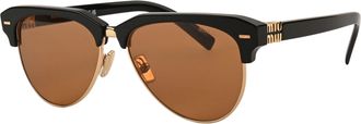 Miu Miu Brown Pilot Ladies Sunglasses MU 09ZS 1AB2Z1 57