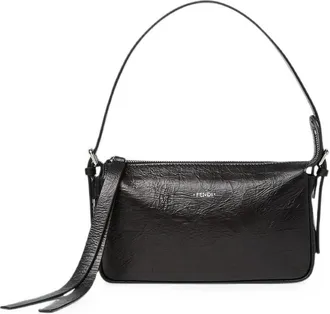 Fendi Small Zip Top Crinkled-leather Shoulder Bag