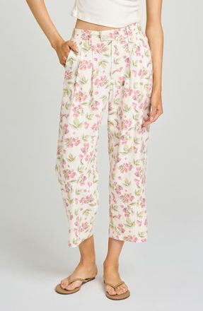 Wayf Stevie Garden Raspberry Print Crop Pants at Nordstrom, Size X-Large