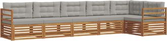 vidaXL Conjunto De Sof&aacute;s De Exterior 6 Uds. Gris Natural Y Claro Vidaxl