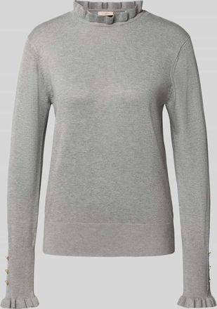 Freequent Regular Fit Longsleeve aus Viskose-Mix Modell Katie in Hellgrau, Größe XL
