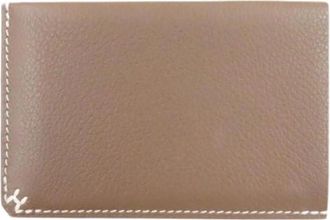 Herm&egrave;s Pre-owned Evercolor Kaarthouder - Dames - Vintage Accessoires - Grijs - ONE Size - Leer - Vintage