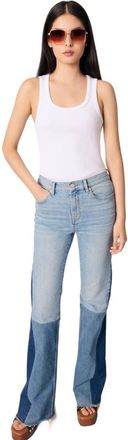 Maje Tricolour patchwork jeans in Blue Jean at Nordstrom, Size 34 Eu