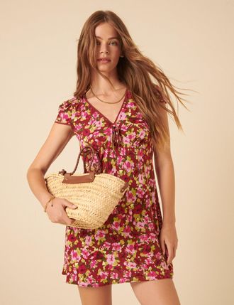 Nobody's Child Red And Pink Floral Rosa Mini Dress