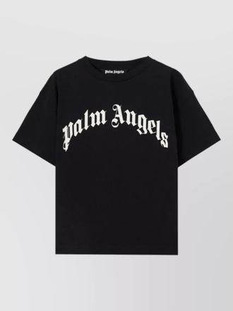 Palm Angels logo cotton t shirt crew neck