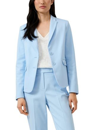 s.Oliver Black Label Jackenblazer S.OLIVER BLACK LABEL, Damen, Gr. 34, light blau, Web, Obermaterial: 50% Polyester, 47% Baumwolle, 3% Elasthan, unifarben, slim fit normal