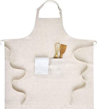 Solino Home Linen Apron 38 x 36 in for Dining Table, Holiday and Everyday Table Decor - Linen Full Midi Apron in Light Natural at Nordstrom, Size