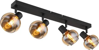 Globo Lighting Foco - Tokki - Negro - Vidrio Metal - L&aacute;mpara De Vidrio - Globo