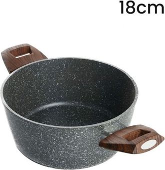 Trade Shop Trade Shop - Cazuela Con 2 Ollas De Madera Resistente A Los Ara&ntilde;azos De Madera Para La Inducci&oacute;n De &Oslash;16 A 24cm - -di&aacute;metro 18cm