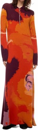 Rodebjer Womens Clemins Art Knitted Maxi Dress In Orange