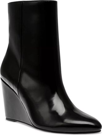 Dolce Vita Pascal Boots Womens Black Patent Wedge Heel Ankle Bootie LION779