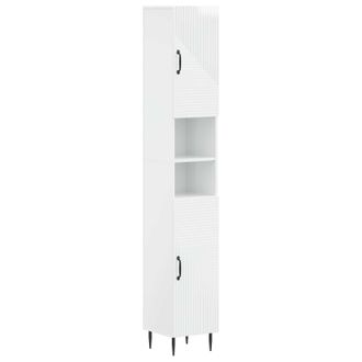 vidaXL Armario De Ba&ntilde;o Con Estante Abierto Haarlem Blanco Brillante Vidaxl