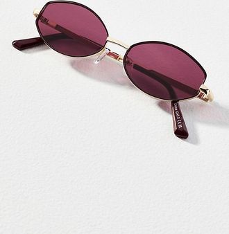 AIRE Objective Slim Oval Purple Lens Sunglasses