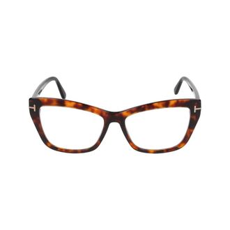Tom Ford Glasses, unisex, Brown, Size: 55 MM Blue Block Square Cat Eye Opticals