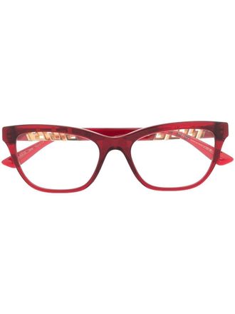 Versace Occhiali rettangolari - Rosso