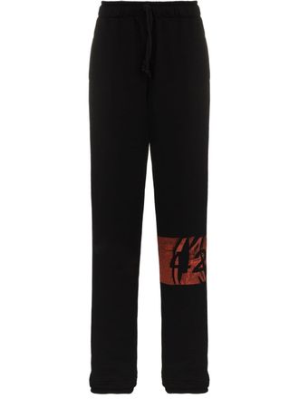 424 logo print track pants - Black