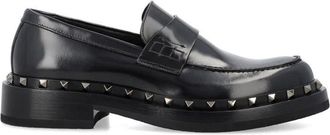 Valentino Garavani Black Calfskin Slip-On Mens Loafers