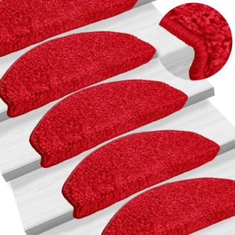 vidaXL Vidaxl - Tappetini per scale 10 pz 65x21x4 cm rossi semicircolari grandi