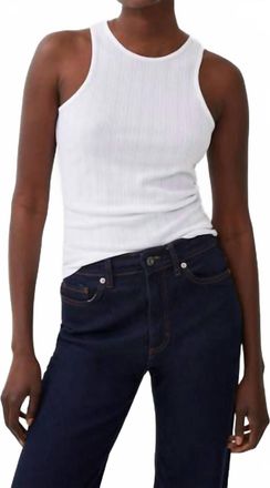 French Connection Tallie Textured Tank Top In Linen White