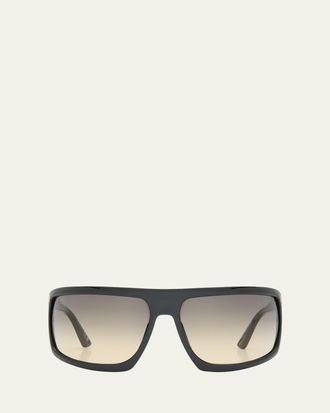 Tom Ford Clint Acetate & Plastic Wrap Sunglasses
