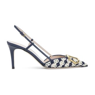 Valentino Garavani Pumps, female, Multicolor, Size: 7 1/2 US Worker Cotton Sling Back