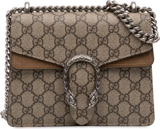 Gucci Pre-owned Womens Small Gg Supreme Dionysus Crossbody - Grey Textile - One Size
