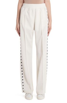 Golden Goose Dorotea Star Collection Logo Track Pants in Papyrus/Black at Nordstrom, Size Small