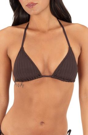Hurley Wide Rib Triangle Bikini Top in Mole at Nordstrom, Size X-Small