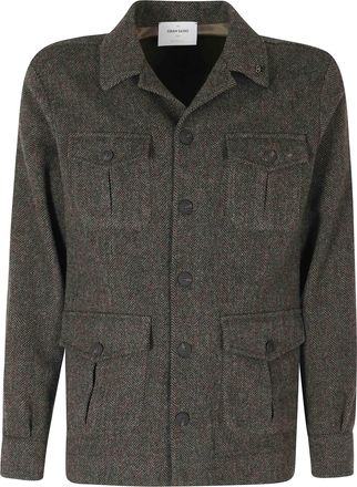 Gran Sasso Green Field Textured Wool Jacket