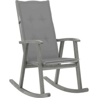 vidaXL Silla Baloi&ccedil;o Con Almohadillas Acacia Gris Massive - 252896