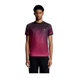 Lyle & Scott Tops, Heren, Veelkleurig, L, Polyester, Geometric Printed Padel T-Shirt