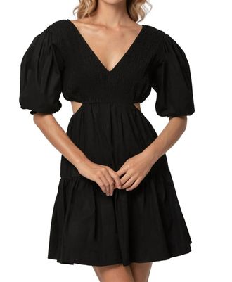 Lusana Brooke Mini Dress In Black