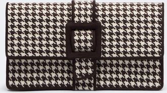 Manolo Blahnik Maycap houndstooth clutch