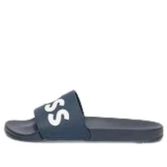HUGO BOSS Raised Italian Made Slides Dark Blue 50498241-405