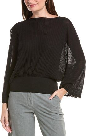 Lafayette 148 New York Pleated Dolman Silk Sweater