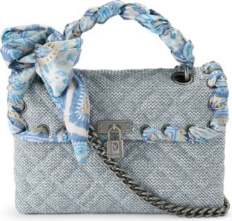 Kurt Geiger Womens Brixton Scarf Bag - Blue Fabric - One Size