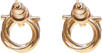 Ferragamo Womens Earrings Gancini Evo Gold Brass