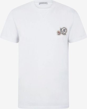 Moncler Kurzarm-T-Shirt mit doppeltem Logopatch
