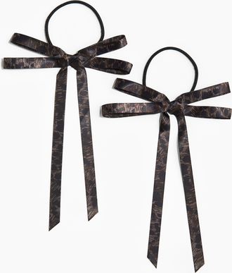 H&M 2er-Pack Haargummis mit Schleife - Brown