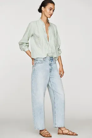 Pistola Denim Petite Wes High-Rise Barrel-Leg Jeans
