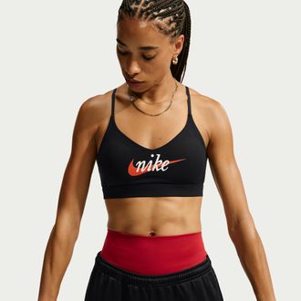 Nike Womens Indy Light-Support Padded Adjustable Sports Bra in Black | IU1127-010