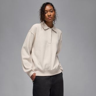 Nike Jordan Womens Jordan Flight Long-Sleeve Waffle Top in Brown | HV0353-104