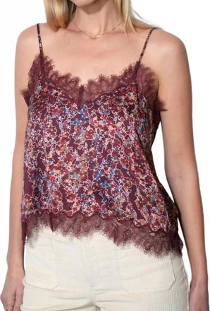 Greylin Palmer Satin-Like Sheen Top In Burgundy