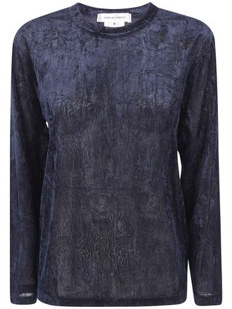 Comme Des Gar&ccedil;ons Shirt Thin Roundneck Polyester Mesh Velour Washer