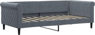 vidaXL Day Bed without Mattress Dark Grey 90x190 cm Single Velvet vidaXL