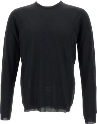 Goes Botanical Round-neck Knitwear, male, Black, XL, Maglia girocollo a manica lunga