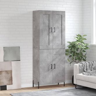 vidaXL Vidaxl - Aparador Alto Madera Contrachapada Gris Hormig&oacute;n 69,5x34x180 Cm